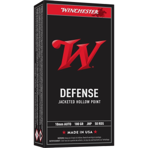 Winchester Defense JHP 10mm Auto Handgun Ammunition 50 Round Box