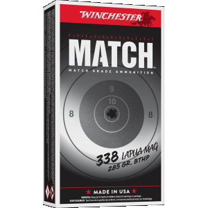 Winchester Match 338 Lapua Magnum Rifle Ammunition 20 Round Box