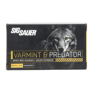 SIG SAUER Nosler Varmageddon Varmint & Predator 223 Remington Rifle Ammunition 20 Round Box