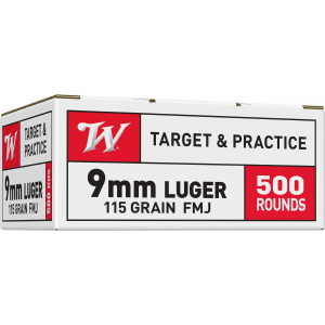 Winchester USA Target & Practice 9mm Handgun Ammunition 500 Round Box