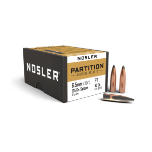 Nosler Partition 6.5 Caliber Hunting Rifle Bullets