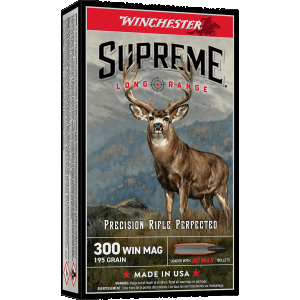 Winchester Supreme Long Range 300 Winchester Magnum Rifle Ammunition 20 Round Box