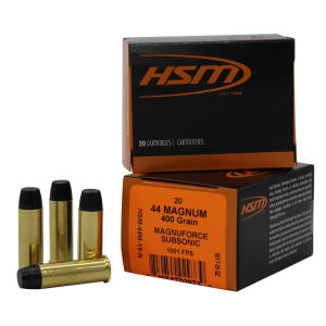 HSM Ammunition Magnuforce Subsonic 44 Remington Magnum Handgun Ammunition 20 Round Box