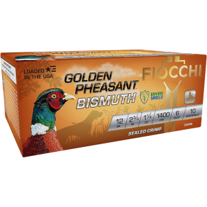 Fiocchi Golden Pheasant Bismuth 12 Gauge Shotshells 10 Round Box