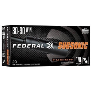 Federal Subsonic Fusion SP 30-30 Winchester Rifle Ammunition 20 Round Box