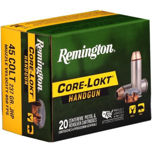 Remington Core-Lokt 45 Long Colt Handgun Ammunition 20 Round Box
