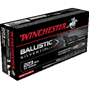 Winchester Ballistic Silvertip 223 Remington Rifle Ammunition 20 Round Box