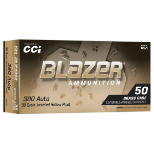 Blazer Ammunition Blazer Brass HP 380 ACP Handgun Ammunition 50 Round Box