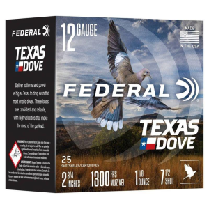 Federal Texas Dove 12 Gauge Shotshells 25 Round Box
