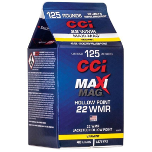 CCI Maxi-Mag JHP 22 Winchester Magnum Rimfire (WMR) Rimfire Ammunition 125 ct.