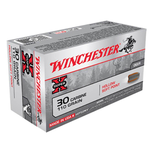 Winchester Super-X Hollow Soft Point 20 Round Box 30 Carbine Rifle Ammunition 50 Round Box