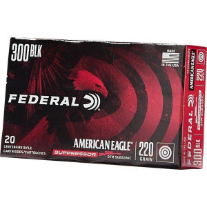 Federal American Eagle Suppressor OTM SubSonic Rifle 300 AAC Blackout Rifle Ammunition 20 Round Box