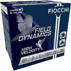 Fiocchi Field Dynamics High Velocity 12 Gauge Shotshells 25 Round Box