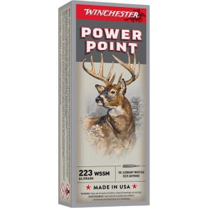 Winchester Super-X Power-Point 223 WSSM Rifle Ammunition 20 Round Box