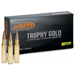 HSM Trophy Gold Berger Hunting VLD 6.5 Grendel Rifle Ammunition 20 Round Box