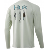 Huk Performance Fishing Huk Performance Fishing Bass Pursuit Long Sleeve Graphic T Shirt   Men's, Fog Green, Large