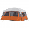 Core Equipment 10 Person Straight Wall Cabin Tent, Orange/Gray, 14 X 10 Ft