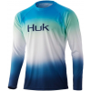 Huk Performance Fishing Huk Performance Fishing Flare Fade Pursuit L/S Shirt   Mens, Malibu Blue, Xxl