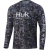 Huk Performance Fishing Huk Performance Fishing Ocean Palm Pursuit L/S Shirt   Mens, Volcanic Ash, Xxl