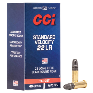 Standard Velocity, 22 LR, 40 Grain, Lead Round Nose, 1070 fps