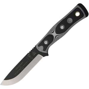 TOPS BROSWB BOB Hunter Fixed Blade Knife with Black and White G-10 Handles
