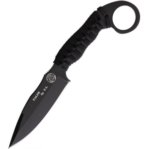 Wild Steer TAL3113 Talim Tactical Satin Fixed Blade Knife Black and Blue Handles