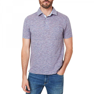 Faherty Heather Striped SS Polo - Small - Blue Rose Stripe - Men