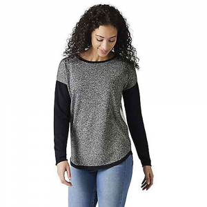 Smartwool Shadow Pine Colorblock Sweater - Large - Black / Natural Marl - women