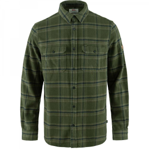 Fjallraven Ovik Heavy Flannel Shirt - Medium - Dark Navy/Buckwheat Brown - men