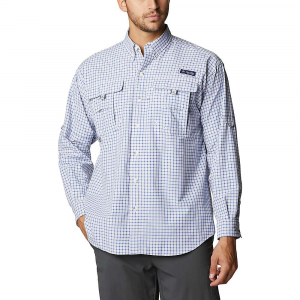Columbia Super Bahama LS Shirt - Small - Cool Grey Tri-Gingham - Men