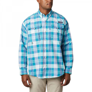 Columbia Super Bahama LS Shirt - Small - Bright Aqua Multi Plaid - Men