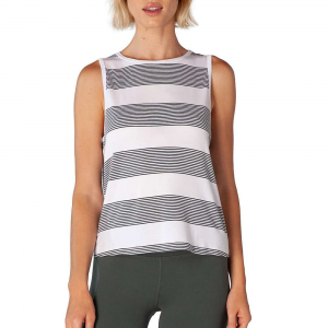 Beyond Yoga Plain and Simple Cropped Tank - Large - White Dark Topic Rider - women