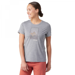 Smartwool Merino Sport 150 Alpine Start SS Graphic Tee - Large - Light Grey Heather - Women