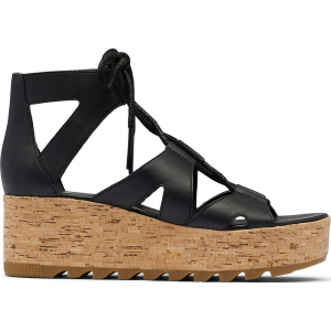 Sorel Cameron Flatform Lace Sandal - 7.5 - Black / Gum 2 - women