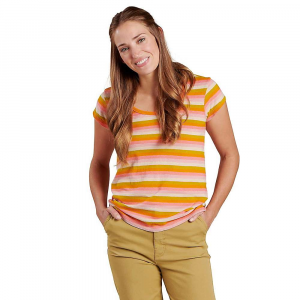 Toad Co Grom Ringer SS Tee - Large - Begonia Ombre Stripe - women