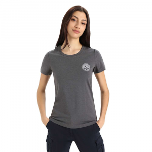 Icebreaker Central Classic SS Tee - Move To Natural Mountain - Large - Monsoon - women