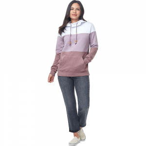 Tentree TreeFleece Blocked Banshee Hoodie - Medium - White / Sea Fog Purple / Twilight Mauve - Women