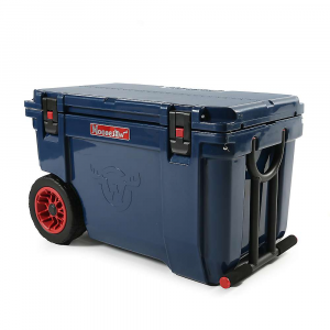 This photo shows the Moosejaw Ice Fort 55Q Rolling Hard Cooler.
