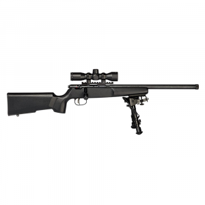 Savage Arms Rascal Target XP .22 LR 16.13" 1:16" 1/2x28 Bbl Blk Hardwood BA Single-Shot Rifle w/Bushnell 3-9x40mm Scope 13824