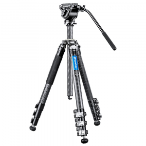 Leofoto 4-Section Carbon Fiber Video Head Systems LV Flip Lock Binocular Tripod Kit w/Center Column LV-284C-BV-5