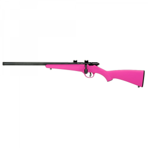 Savage Arms Rascal FV-SR LH .22 LR 16.125" 1:16" 1/2x28 Bbl Pink Left Hand BA Single-Shot Rifle w/Ear Plugs & Firearms Lock 13842