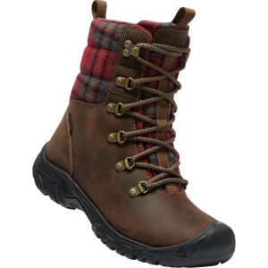 Keen - Womens Greta Boot WP - 7.5 Regular Dark Brown/Red Plaid