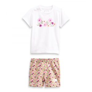 The North Face - Infant Cotton Summer Set - 6M Tea Green Retro Poppy Print