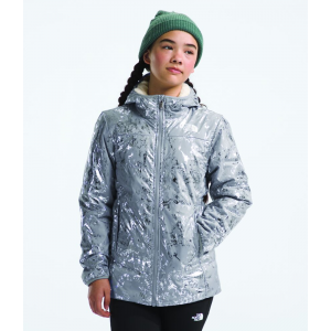 The North Face - Girls Reversible Mossbud Parka - MD Meld Grey Nature Texture Metallic Print