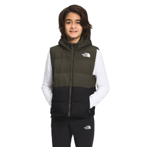 The North Face - Boys Reversible North Down Hooded Vest - LG New Taupe Green