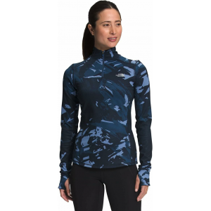 The North Face - Womens Printed Winter Warm Essential 1/4 Zip - XS Shady Blue Snowcap Mountain Print