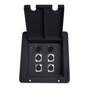 ELITE CORE Recessed Floor Box with 4 XLRF and 2 Speakon Connections (FB4-SP)