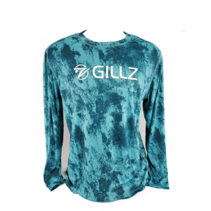 GILLZ Mens Extreme Grunge Scale LS UV Air Blue Shirt (GMLSXUVBGru-AB)