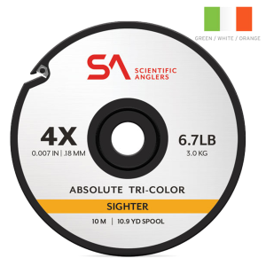 SCIENTIFIC ANGLERS Absolute Tri-Colored Sighter 10m Green/White/Orange Tippet - Scientific Anglers