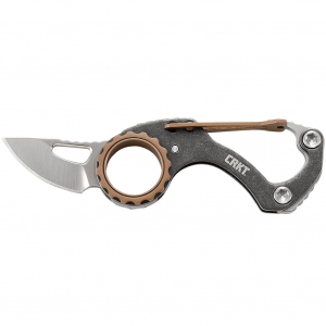 CRKT Compano 1.42in 5Cr15MoV Carabiner Plain Edge Folding Knife With Slip Joint (9082)